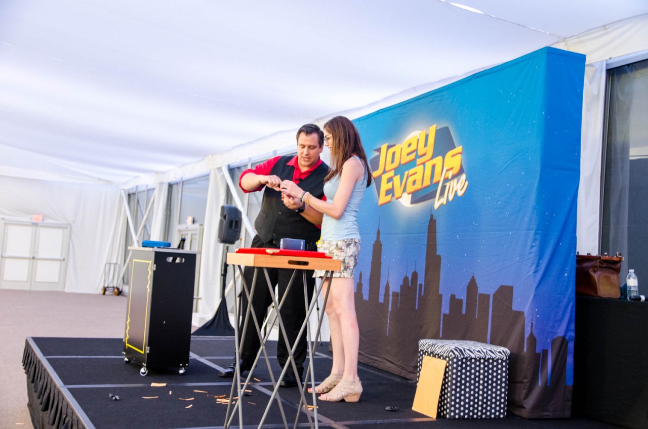 Young Lady assisting with the mentalism on stage in Marco Island